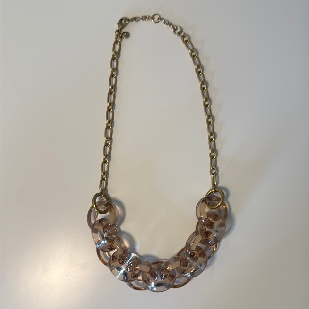 J.Crew Gold and Light Pink Chain Necklace
